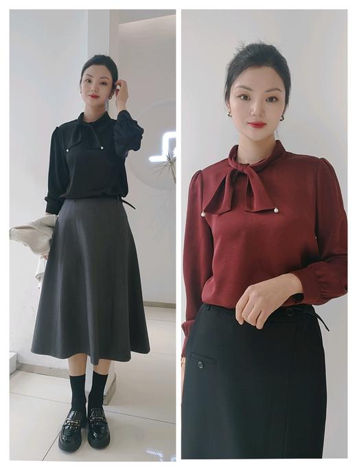 486017蝴蝶结套头衬衫 商品图0