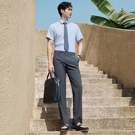 【含莫代尔】柒牌短袖衬衫男士2025夏季凉感防紫外线商务休闲衬衣128A71410 商品图4