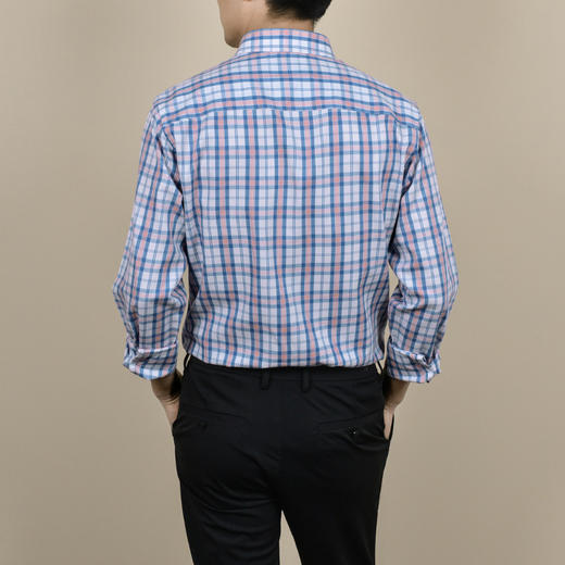 【莱赛尔棉】罗蒙男士经典格子长袖衬衫商务通勤休闲简约透气舒适时尚百搭男衬衣 商品图3