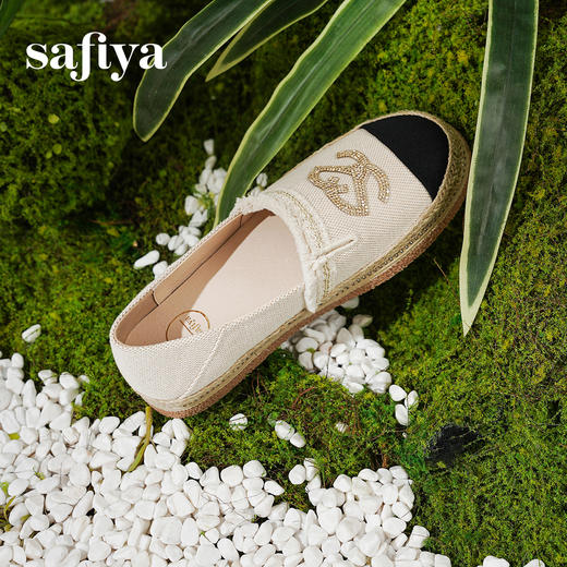 预售10天发|Safiya/索菲娅2025小香风绣花平底百搭懒人一脚蹬渔夫鞋SFD1112075 商品图5