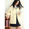 【严选】诗凡黎撞色翻领设计感风衣2025年春新款复古风别致质感中长款外套7G1160021 商品缩略图0