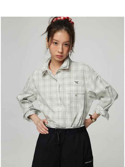 TeenieWeenie小熊字母格纹衬衫女夏季女衬衣TTYC252301T 商品图4