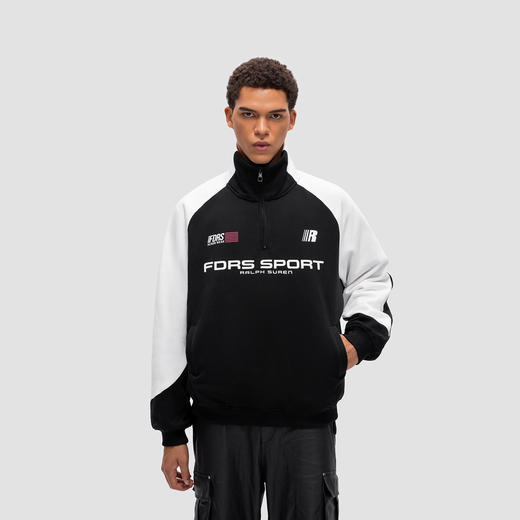 FDR原创新款国潮立领撞色半拉链卫衣男女字母印花情侣装百搭上衣 商品图1