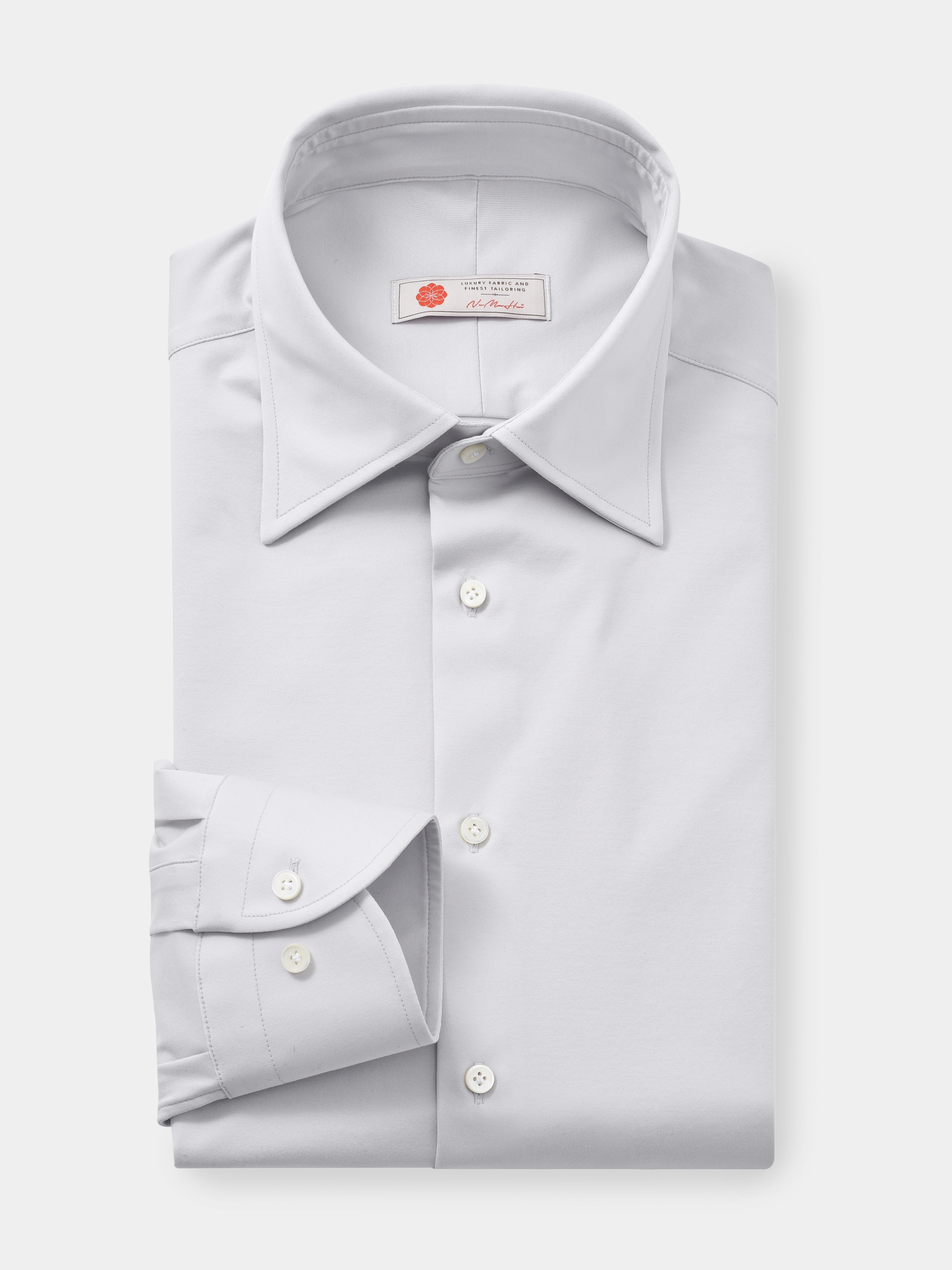 AhhhCotton 100支双股浅云灰意式工艺衬衫