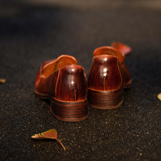 【阿么古纹马皮鞋】英伦风一脚蹬深口乐福鞋秋冬新款百搭单鞋3.5CM 商品图2