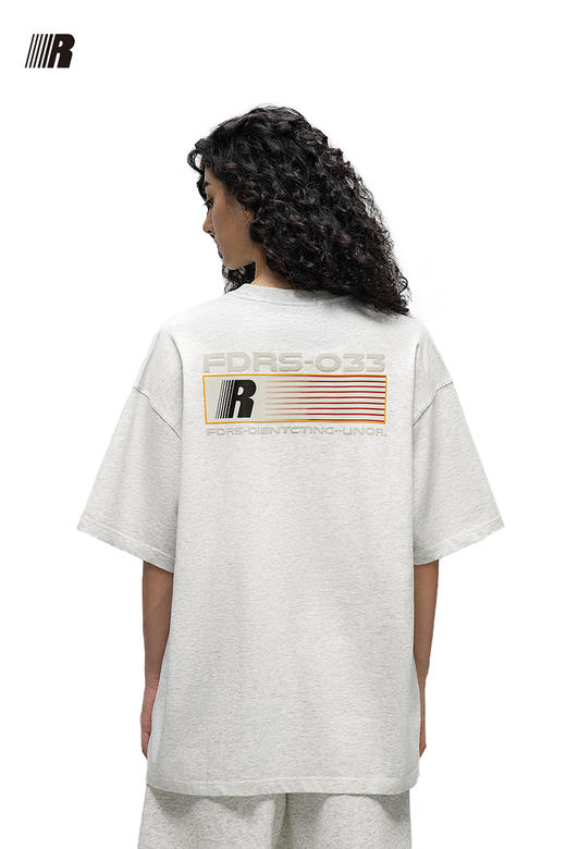 FDR 国潮美式高街绒面发泡印花短袖t恤男女夏季情侣宽松上衣体恤 商品图5