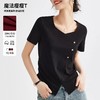 【自】全新升级【铂金会员100/天猫129/差价29】(01609) 洛诗琳正肩方领短袖t恤女夏季2025新款高端不规则半袖 商品缩略图1