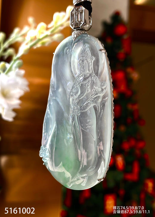 玻璃种飘翠观音吊坠【5161002】具体价格微信咨询 商品图3