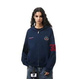 【限时7折】FDR官方店 03印花开衫加绒连帽卫衣外套男女春季美式情侣装上衣