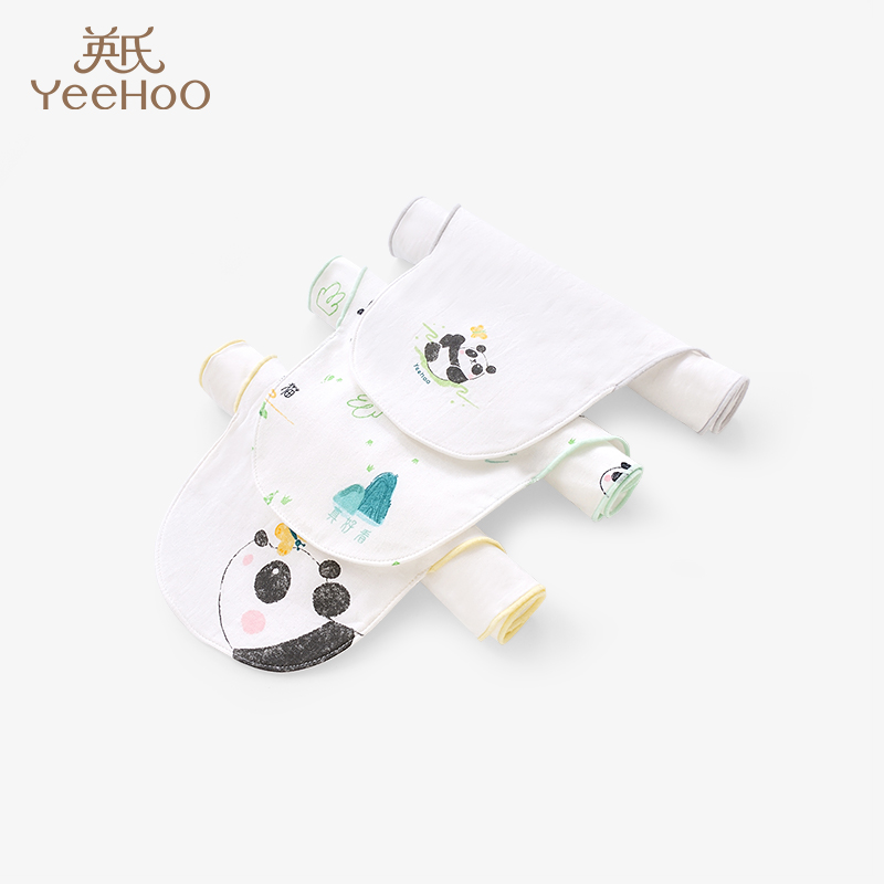 【会员专享39元】英氏儿童吸汗巾幼儿园男童女童隔汗巾夏季纯棉纱布背巾3条装婴儿