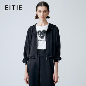 EITIE爱特爱春季新款连帽休闲短款女外套7703414