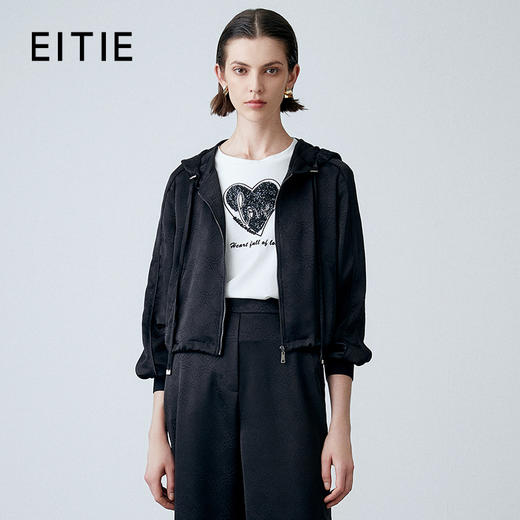 EITIE爱特爱春季新款连帽休闲短款女外套7703414 商品图0