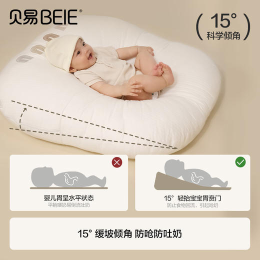 贝易彩虹斜坡枕宝宝躺靠垫新生儿喂奶神器婴儿防吐奶安抚哺乳枕头【下单送：小汽车】 商品图1