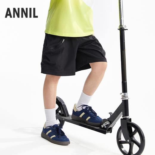 【弹力运动裤】男童全腰梭织中裤夏季新款安奈儿童装小程序专享EB526096 商品图2