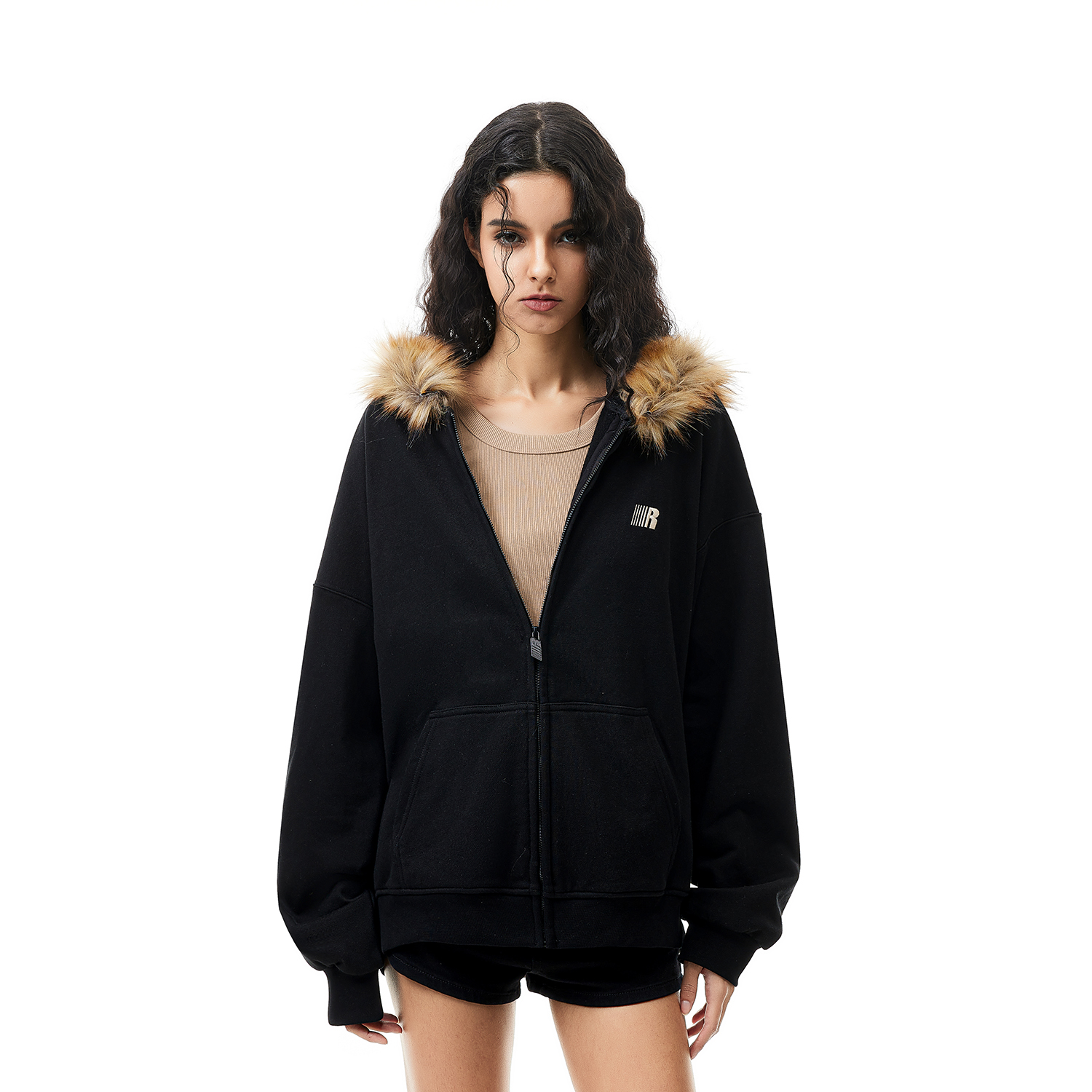 【景研竣同款】FDR 美式复古毛领开衫连帽卫衣外套男女秋季上衣