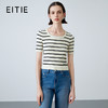EITIE爱特爱春季新款撞色条纹显瘦百搭基础简约针织衫7701411 商品缩略图0
