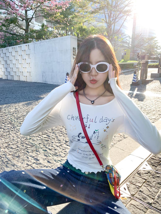 【89元任选2件】新品现货秒杀！卖完下架不再补 ！微信粉丝打折价！！猫咪字母印花修身短款T恤6.19 商品图5