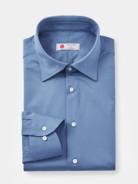 AhhhCotton 100支双股冷雾蓝意式工艺衬衫