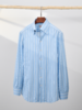 AhhhCotton 100支双股浅蓝超宽条纹意式工艺衬衫 商品缩略图0