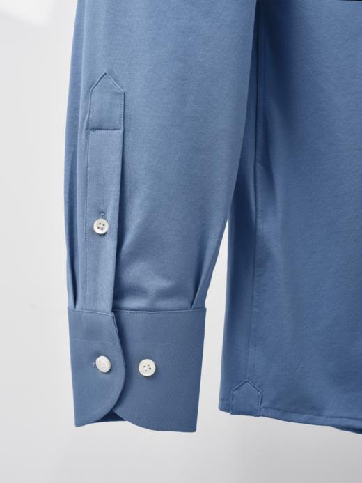 AhhhCotton 100支双股冷雾蓝意式工艺衬衫 商品图2