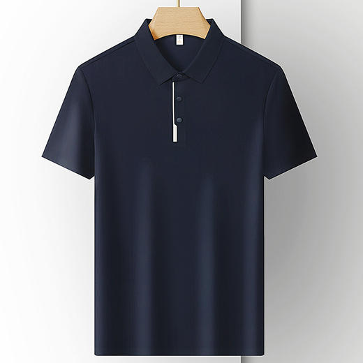 【冰丝】【DKP】大依优型大码Polo衫弹力凉感翻领T恤轻奢休闲纯色短袖男宽松T恤上衣胖子 商品图6