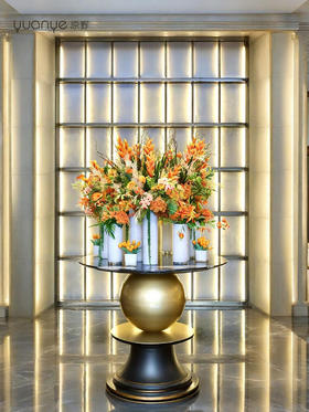 酒店大堂仿真花新年装饰花摆件圆桌大厅别墅售楼商场装饰喜庆假花 可开发票