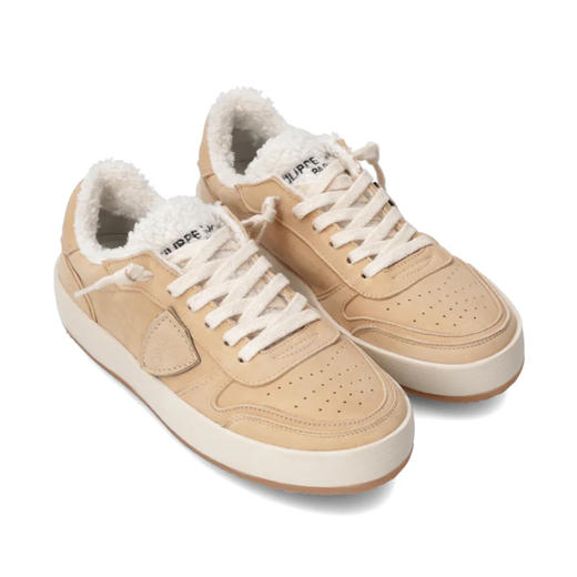PHILIPPE MODEL 女士盾牌徽标浮雕 Nice 休闲运动鞋 驼色 VNLD NBB1 商品图1