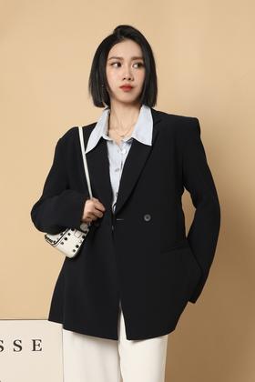 ESTELLICA 深蓝色简约百搭西装外套 15456