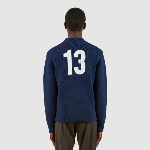 PHILIPPE MODEL 男士字母徽标印花羊毛混纺圆领针织衫 蓝色 SWCU MR06 38 商品图2