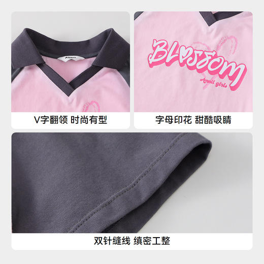 女童翻领短袖POLO衫夏季新款安奈儿童装实体店同款AG511583 商品图4