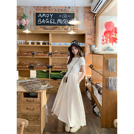 【189元任选2件】最后一波现货！韩系气质米杏色显瘦短袖连衣裙 商品图10