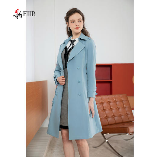 司歌刺绣风衣双排扣中长收腰女R901229X 商品图3