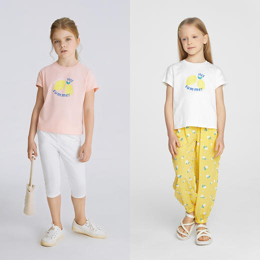 女童圆领短袖针织衫夏季新款安奈儿童装EG521162 商品图3