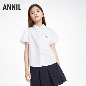 女童翻领短袖上衣夏季新款安奈儿童装EG521168