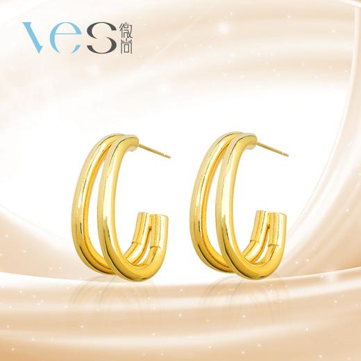 金色C圈高级感银925耳钉 商品图0