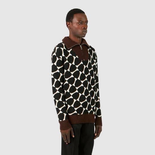 PHILIPPE MODEL 男士徽标贴片半拉链羊毛针织衫 混色 SWCU H000 41 商品图1