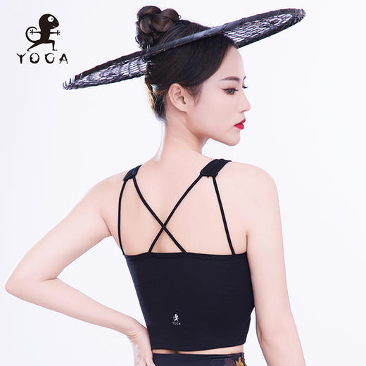 壁虎瑜伽【2502SY320黑色+墨染江山】美背亲肤两件套（一体式胸垫）【3月2日发货】 商品图5
