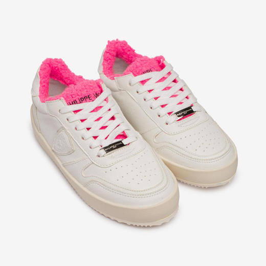 PHILIPPE MODEL 女士盾牌徽标浮雕 Nice 休闲运动鞋 白色 VNLD WBB1 商品图3