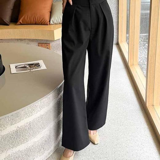 顺丰包邮洛诗琳85729春季新款立裁高腰显瘦褶皱阔腿西装裤11180 商品图3