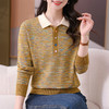 CC-101-56253春秋新款女长袖韩版花色百搭娃娃领针织毛衣百搭洋气薄款上衣 商品缩略图1