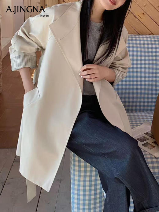 【自带慵懒】阿菁娜松弛宽松廓形一手长立领风衣F30C205002 商品图3
