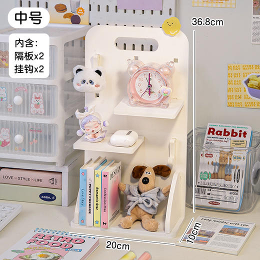 【新款桌面洞洞板，书桌神器！】桌面洞洞板 ins小卡展示架 书桌改造工位收纳神器  宿舍隔板小置物架-QQ 商品图5