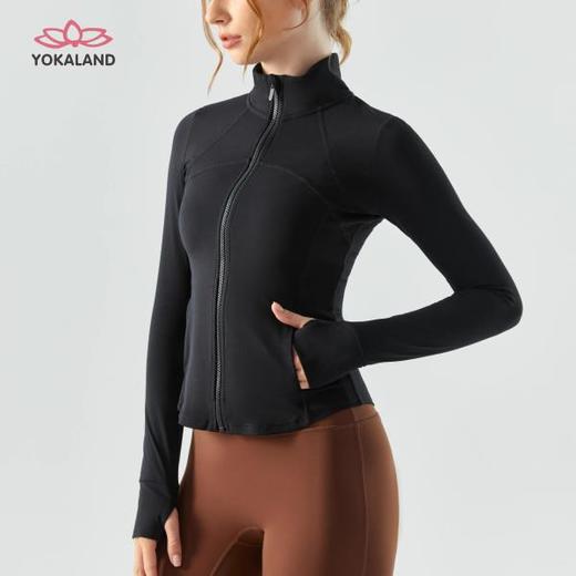 优卡莲YOKALAND秋季防风立领长袖外套女显瘦运动健身上衣AJW001 商品图1
