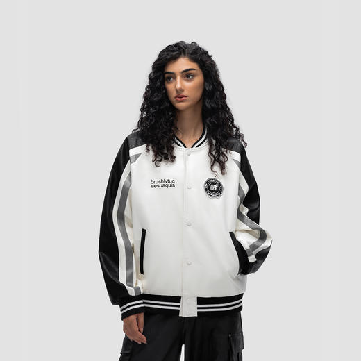 FDR 原创国潮撞色拼接棒球服外套男女秋冬季美式情侣上衣皮衣夹克 商品图3