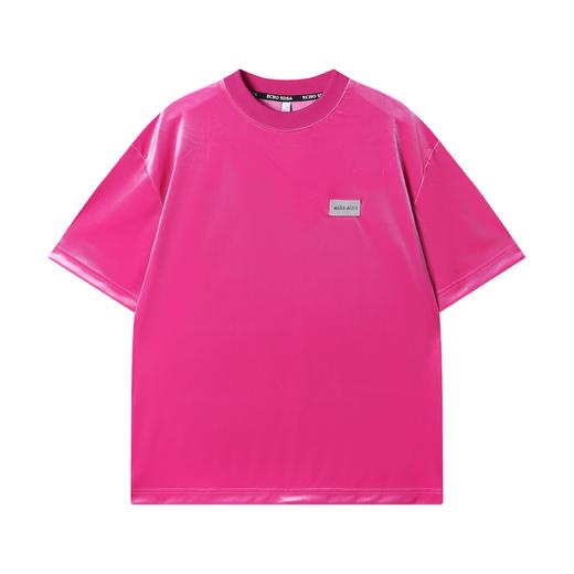 T2294夏季新款时尚个性韩版纯色绒面圆领短袖T恤百搭潮流气质重磅上衣 商品图1