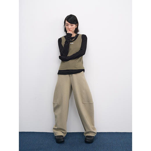 UMILAB【简然】科技奶油棉细腻柔软层次撞色真两件叠穿T恤T702W 商品图4