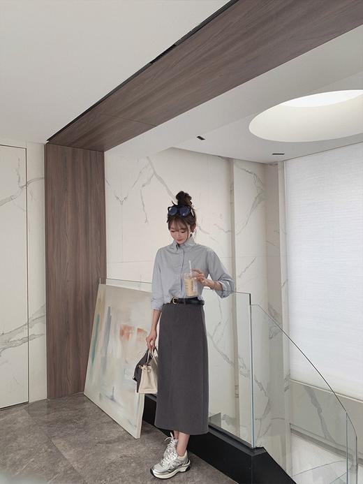 金蘑菇菇 邂逅日 西装半裙 / 韩系姐姐感全靠它｜黑色高腰直筒半裙 商品图3