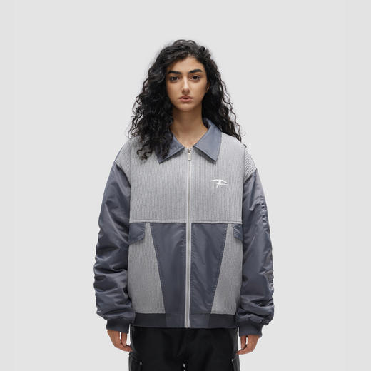 FDR 原创国潮新款毛织拼接飞行夹克男女秋冬潮牌美式宽松情侣外套 商品图1