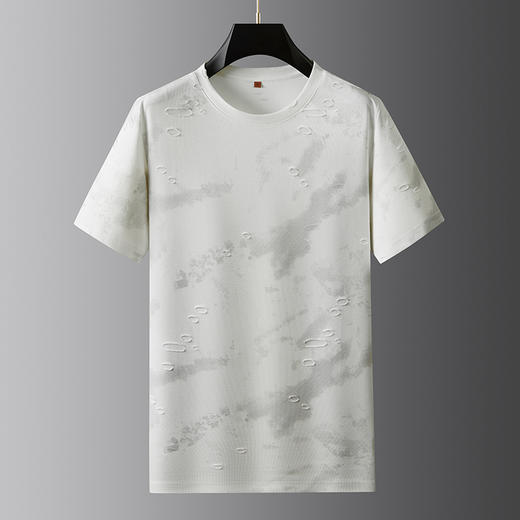 【DWP】大依优型大码短袖T恤圆领加肥加大男士大号弹力透气舒适夏季半袖 商品图0