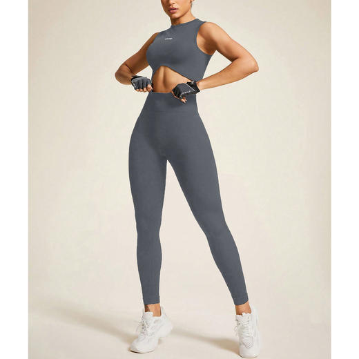 跃牌【安琪拉系列】瑜伽服套装圆领美胸背心收腹弹力塑身衣性感翘臀运动健身服1637 商品图2